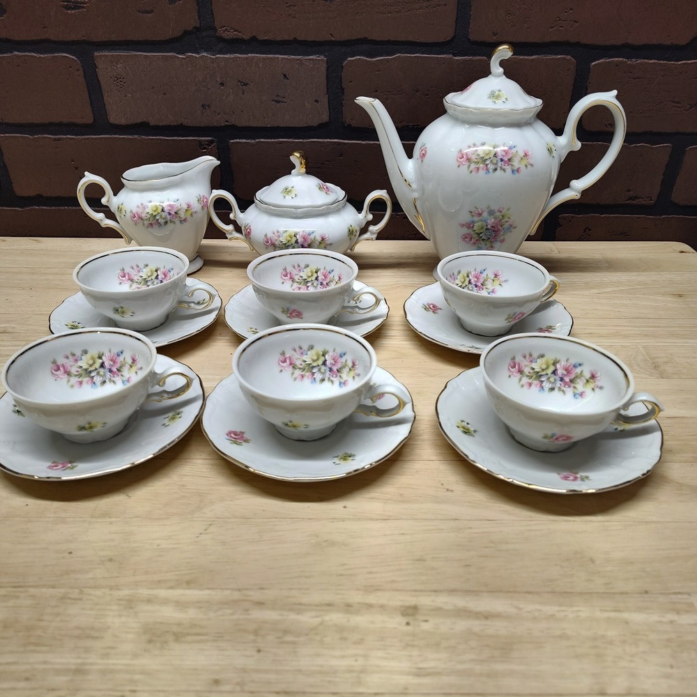 Tea set vintage Demitasse Winterling Bavaria rose gold formal party bridal event